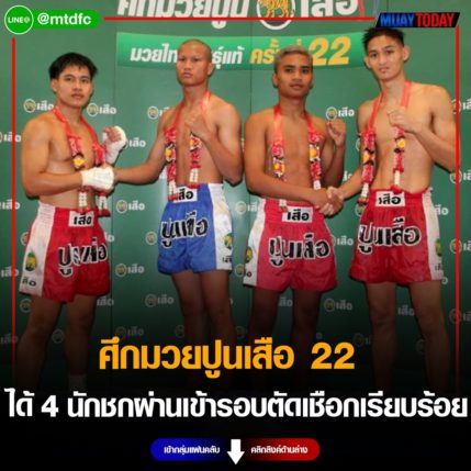 ศึกมวยปูนเสือ 22 ได้ 4 นักชกผ่านเข้ารอบตัดเชือกเรียบร้อย